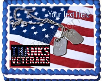 Veterans Day - Edible Cake or Cupcake Topper