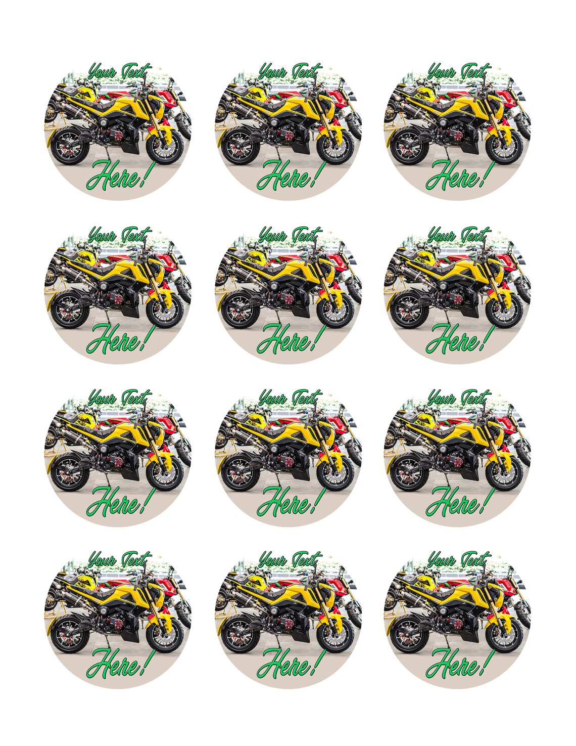 Sport Motorcycle Edible Cake or Cupcake Topper Etsy