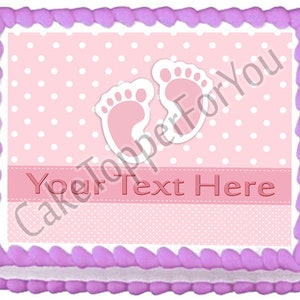 Baby Feet Foot Pink - Edible Cake or Cupcake Topper