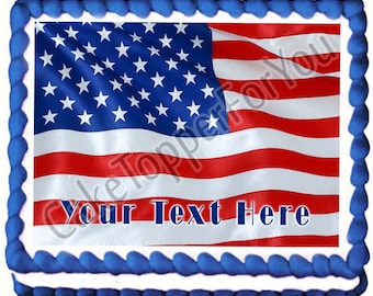 American Flag (Nr1) - Edible Cake or Cupcake Topper