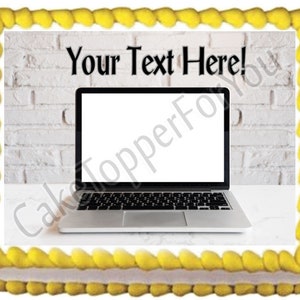 Laptop Computer - Edible Cake or Cupcake Topper