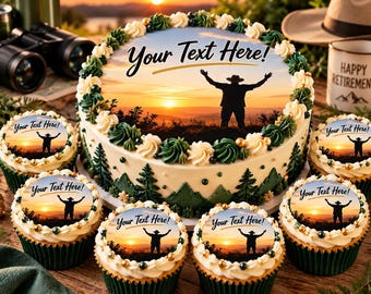 Happy Retirement (Nr3) Edible Cake Topper | Retirement Cake & Cupcake Toppers