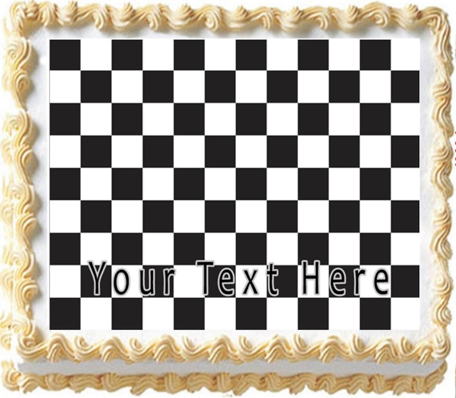 Chess Board Edible Cake or Cupcake Topper Etsy