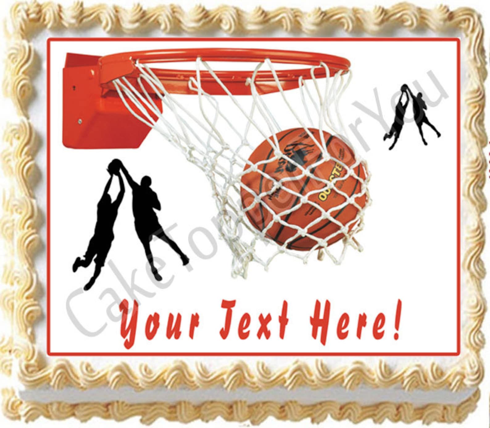 Basketball Edible Cake or Cupcake Topper Etsy