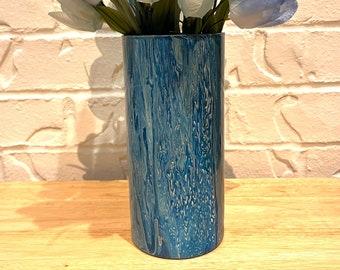Blue and White Glass Vase for All Flowers