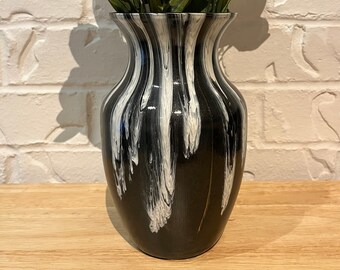 Black, White, with Gold Glass Vase with a Little Extra Sparkle