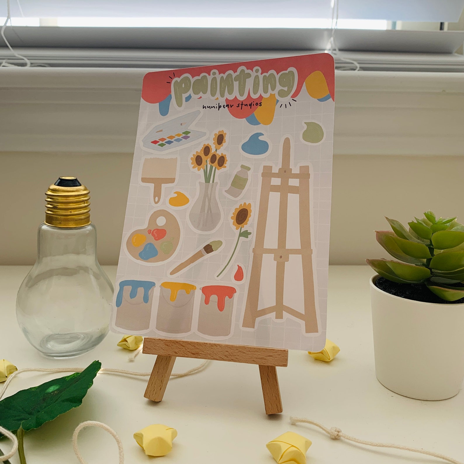 Painting Sticker Sheet Etsy