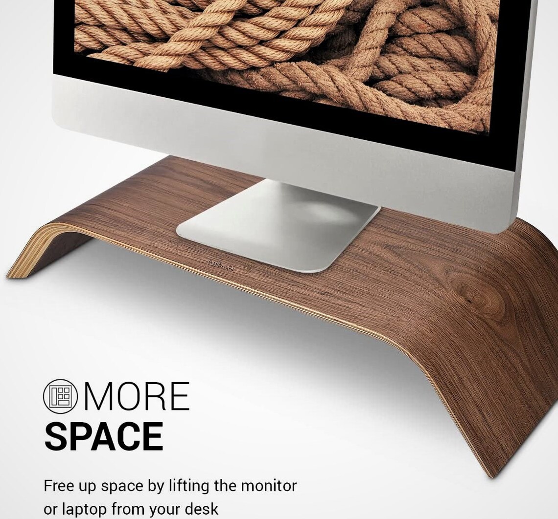 Wood Monitor Stand Riser Computer Desk Holder Desktop Dock Etsy