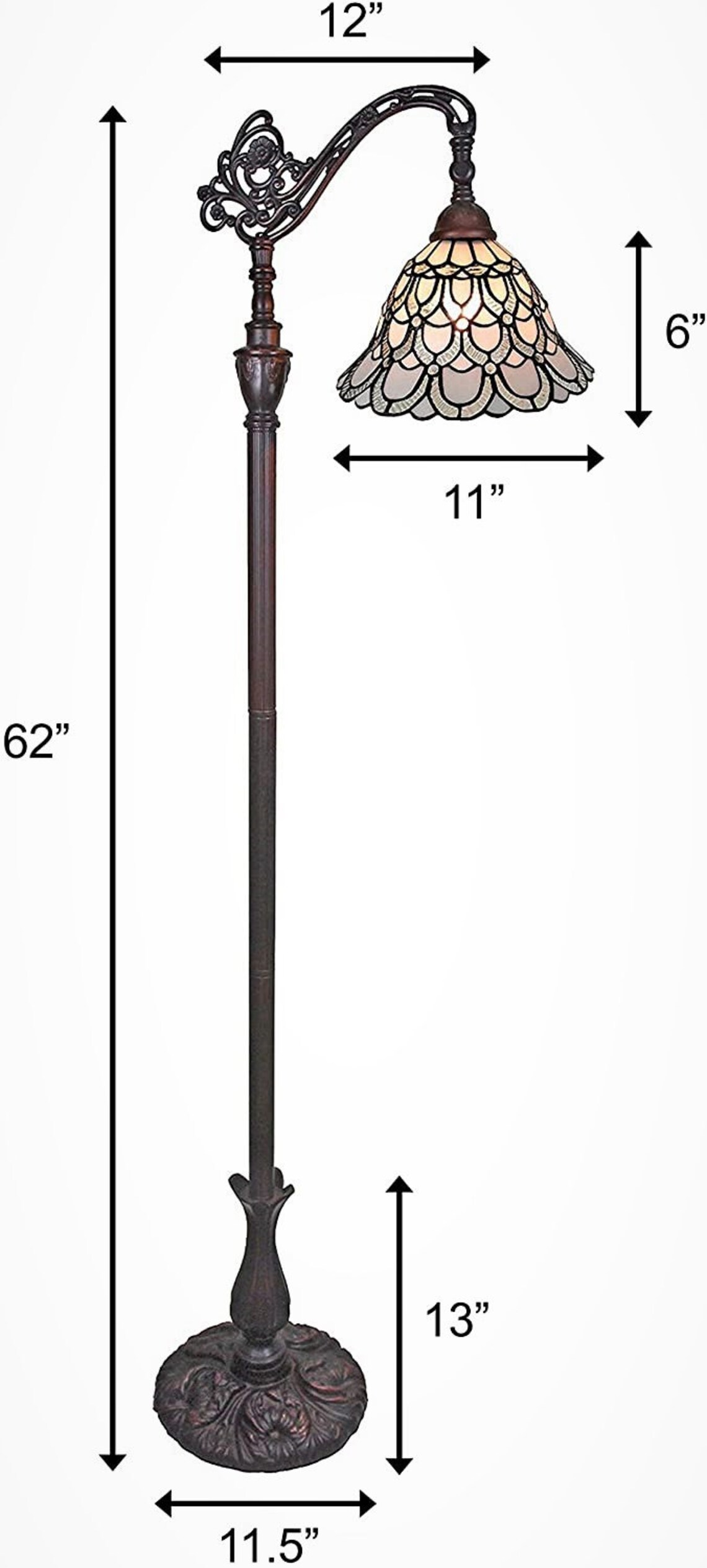 Vintage Style Tiffany Style Floor Lamp Arched 62 Tall Etsy