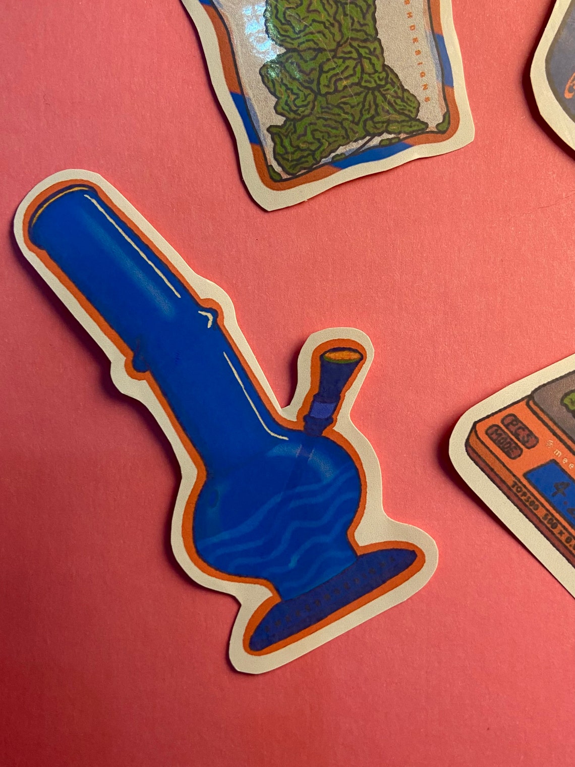 Blue Bong Diecut Clear Sticker Set Paraphernalia Stickers Etsy