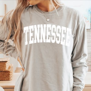 Comfort Colors® Minimalist Tennessee Long Sleeve T-Shirt, Tennessee Fan Shirt, Vintage Tennessee Shirt, Tennessee Gift, College Student gift