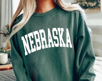 Comfort Colors® Vintage Nebraska Sweatshirt, Nebraska Fan Crewneck, boho Nebraska Sweatshirt, Nebraska Gift, College Student gift