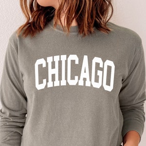 Comfort Colors® Chicago Long Sleeve T-shirt, University of Chicago, Chicago Shirts, State Shirts, Illinois Sweatshirt, Chicago State Shirt