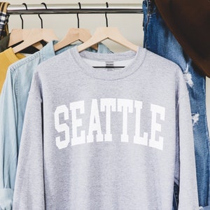 Minimalist Seattle Sweatshirt, Seattle Fan Crewneck Sweatshirt, Vintage Seattle Sweatshirt, Seattle Gift, College Student gift, Seattle