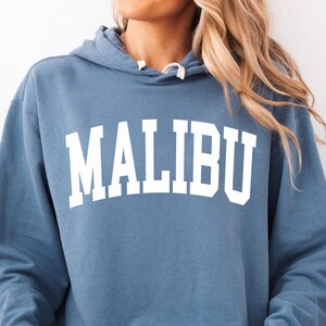 Comfort Colors® Malibu Hoodie, Boho Malibu Crewneck, Malibu Hoodie, Malibu California Shirt, Cute Gift for Her, Malibu Beach Sweatshirt