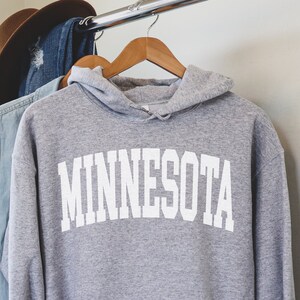 Minimalist Minnesota Hoodie, Minnesota Fan Crewneck Sweatshirt, Vintage Minnesota Sweatshirt, Minnesota Gift, College Student gift