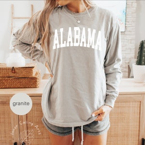 Comfort Colors® Alabama Long Sleeve T-shirt, Alabama Shirt Alabama Crewneck, Alabama Apparel, Alabama Clothing, Alabama Classy College Shirt