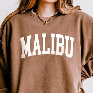 Comfort Colors® Lightweight Malibu Sweatshirt, Boho Malibu Crewneck, Malibu California Shirt, Cute Gift for Her, Malibu Beach Sweatshirt