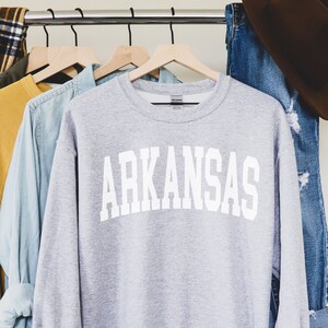 Minimalist Arkansas Sweatshirt, Arkansas Fan Crewneck Sweatshirt, Vintage Arkansas Sweatshirt, Arkansas Gift, College Student gift