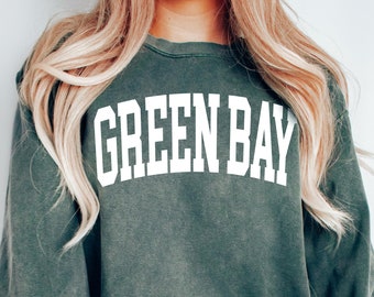 Comfort Colors® Vintage Green Bay Sweatshirt, Green Bay Fan Crewneck, boho Green Bay Sweatshirt, Green Bay Gift, College Student gift