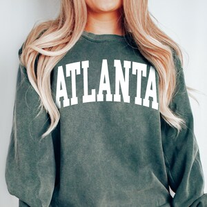 Comfort Colors® Minimalist Atlanta Sweatshirt, Atlanta Fan Crewneck, Vintage Atlanta Sweatshirt, Atlanta Gift, College Student gift, Retro