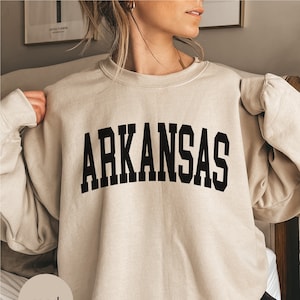 Minimalist Arkansas Sweatshirt, Retro Arkansas Fan Crewneck Sweatshirt, Vintage Arkansas Sweatshirt, Arkansas Gift College Student gift