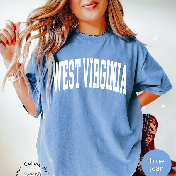 Minimalist West Virginia Shirt, Comfort Colors®, West Virginia Fan Sweatshirt, Vintage Tshirt Tee, West Virginia Gift, College Student gift