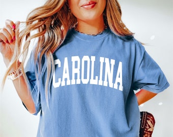 Minimalist Carolina Shirt, Comfort Colors®, Vintage Carolina Tee, Carolina Fan Sweatshirt Carolina Tshirt Carolina Gift College Student gift