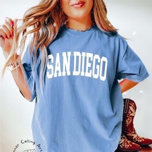 Comfort Colors® San Diego Shirt, Minimalist San Diego Fan Tshirt Crewneck, boho San Diego Sweatshirt, San Diego Gift, College Student