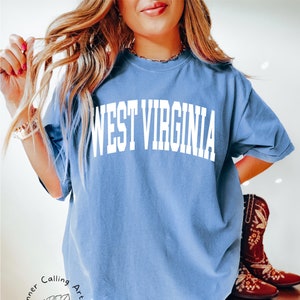 Minimalist West Virginia Shirt, Comfort Colors®, West Virginia Fan Sweatshirt, Vintage Tshirt Tee, West Virginia Gift, College Student gift
