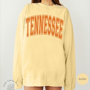 Comfort Colors® Minimalist Tennessee Sweatshirt, Tennessee Fan Crewneck, Vintage Tennessee Sweatshirt, Tennessee Gift, College Student gift