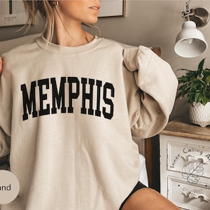 Minimalist Memphis Sweatshirt, Memphis Fan Crewneck Sweatshirt, Vintage Memphis Sweatshirt, Memphis Gift, College Student gift, Memphis