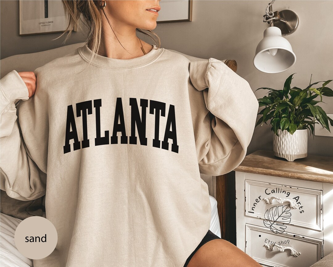 Women Coffee Brown Terry ATLANTA Printed Sweatshirt with Track Pants