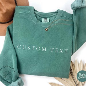 Custom Sweatshirt, Custom Comfort Colors Sweatshirt, College Letters Crewneck, Personalized Comfort Colors, Custom Text, Vintage Sweatshirt