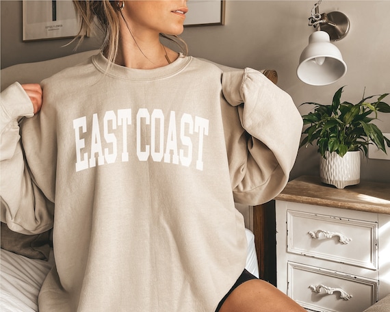 Minimalist East Coast Sweatshirt East Coast Fan Crewneck Sweatshirt Boho East Coast Sweatshirt East Coast Gift College Student Gift SAND Etsy