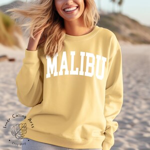 Comfort Colors® Malibu Sweatshirt, Boho Malibu Crewneck, Malibu Hoodie, Malibu California Shirt, Cute Gift for Her, Malibu Beach Sweatshirt