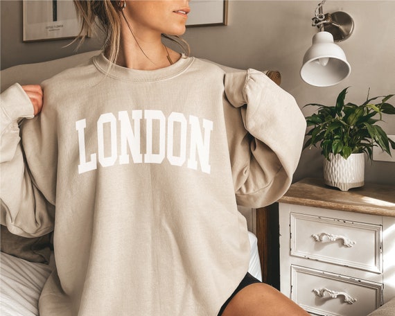 Minimalist London Sweatshirt Boho Classy England Sweatshirt London Shirt London Sweater London Gift UK Sweatshirt SAND Color Etsy