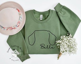 Duchshund Sweatshirt, Custom Dog Ears Sweatshirt, Personalized Dog Name Sweatshirt, Dog Mom, Custom Dog Sweatshirt, Dog Lovers, Doxie Wiener