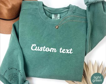 Custom Sweatshirt, Vintage Sweatshirt, College Letters Sweatshirt, Retro Sweatshirt, Custom Quote, Adult, Oversized, Comfort Colors®