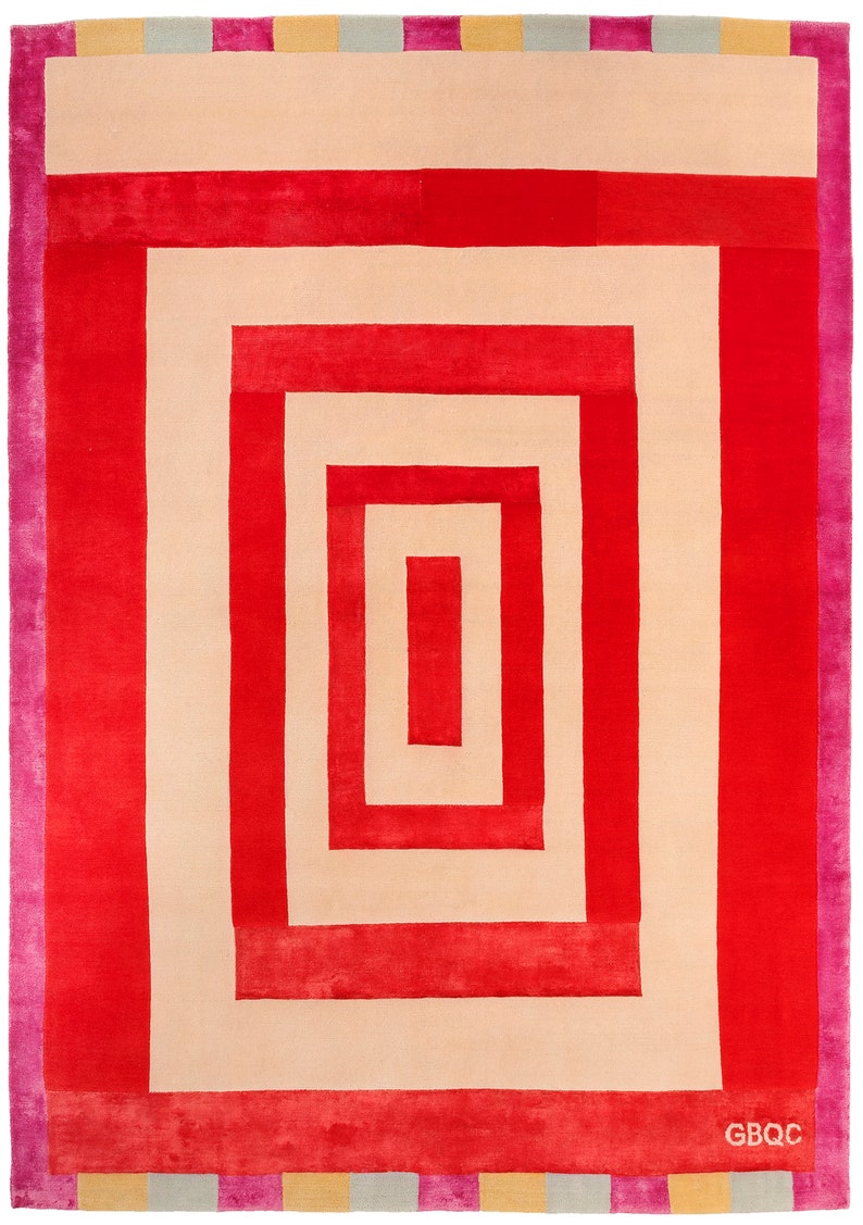 Authorized Gee's Bend Quilt Collection Rug  'Housetop' Qunnie Pettway 