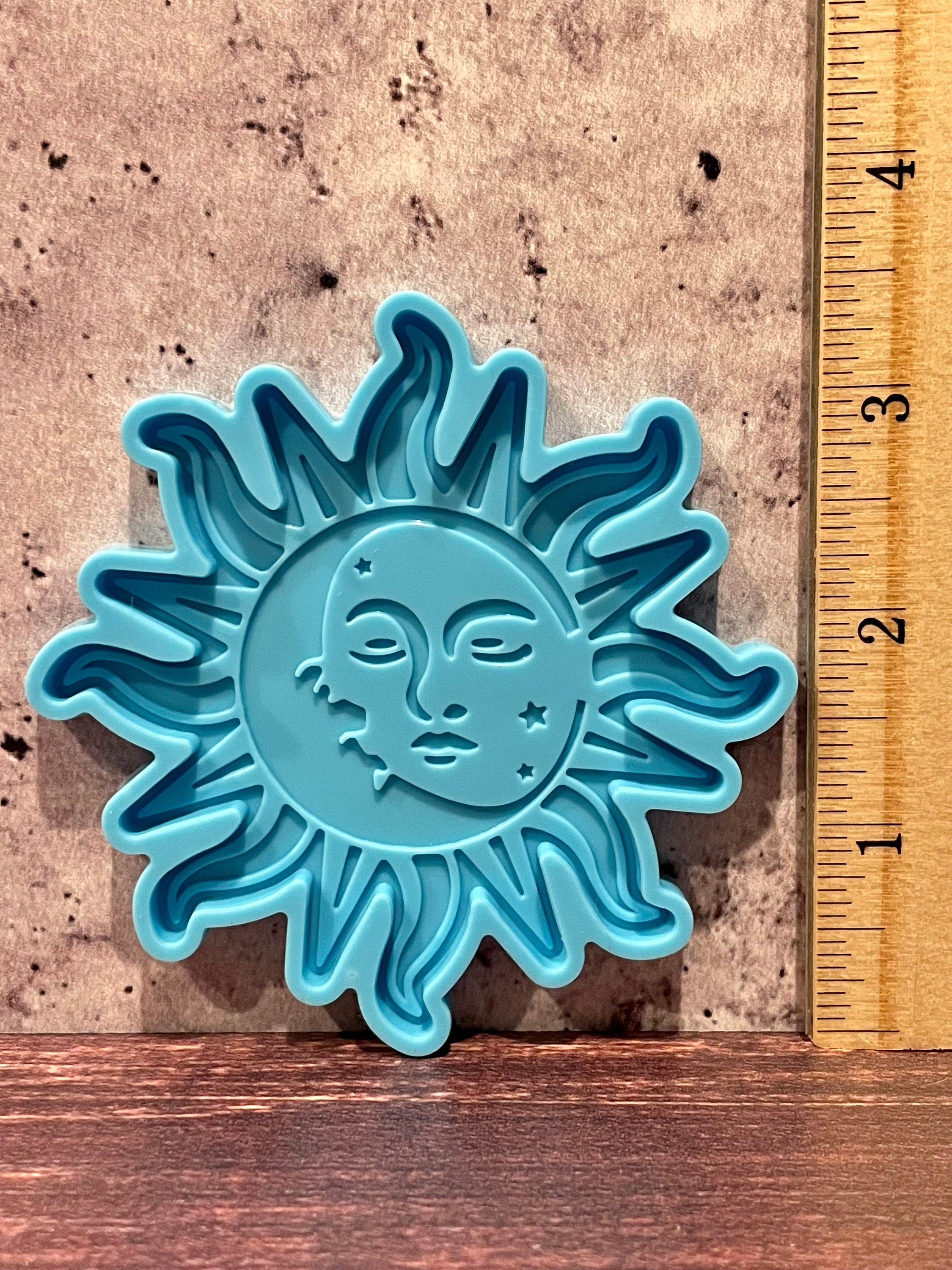 Silicone Celestial Sunburst Moon and Sun Yin Yang Resin Mold Etsy