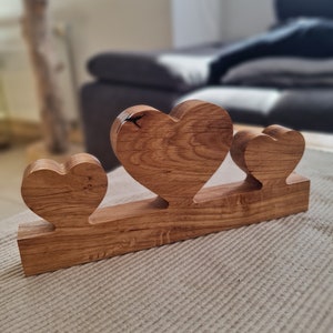 Wooden hearts made of oak