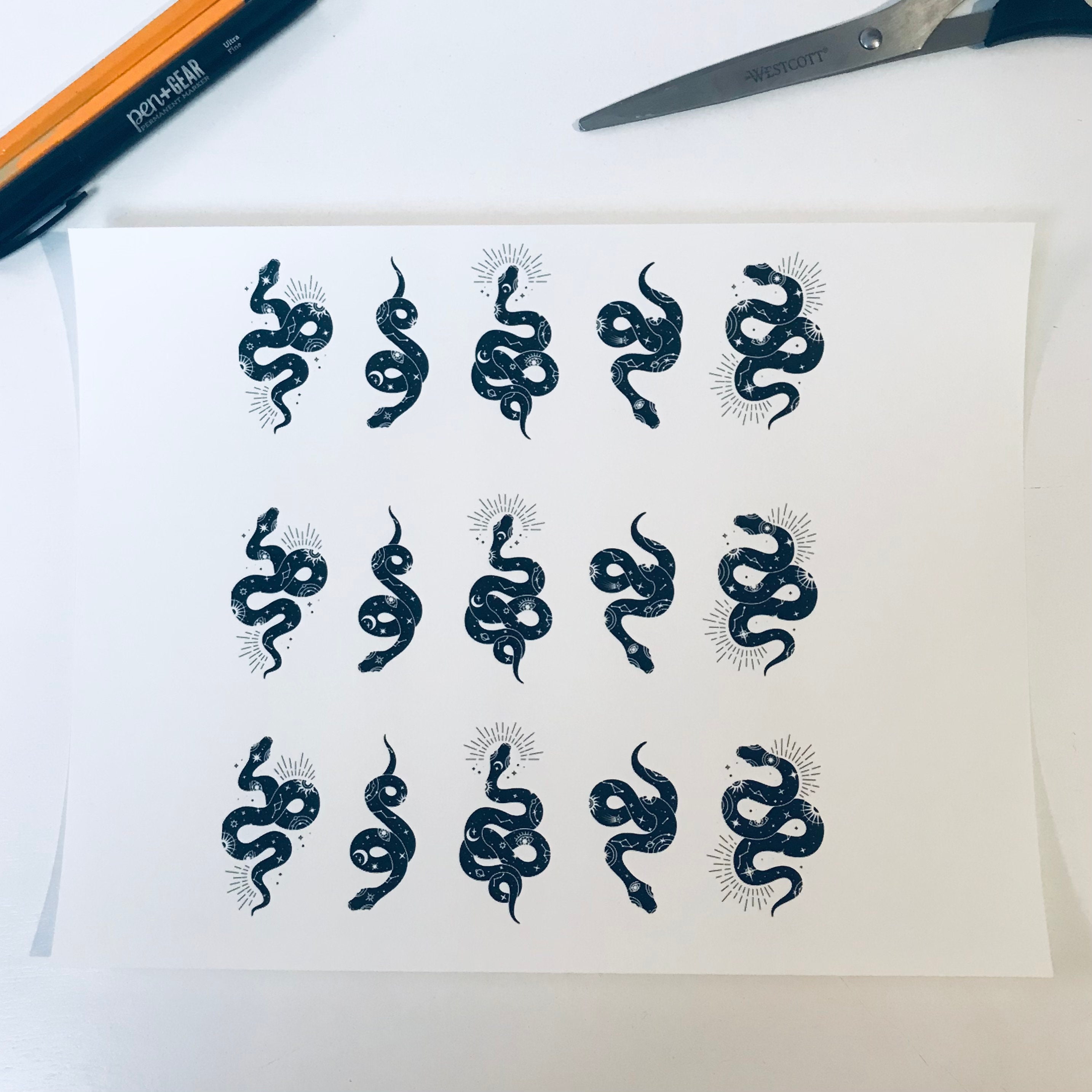 Black Snake Temporary Tattoo Small Snake Temporary Tattoo - Etsy