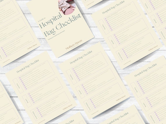 Printable Hospital Bag Checklist |  Printable Hospital Checklist | Newborn Essentials | Expecting Pregnant Mom PDF