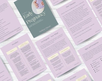 Printable Early Pregnancy Guide | Pregnancy Guide | New Mom Guide | First Trimester Guide | Pregnancy Details and Information