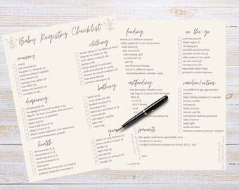 Baby Registry Checklist - Etsy