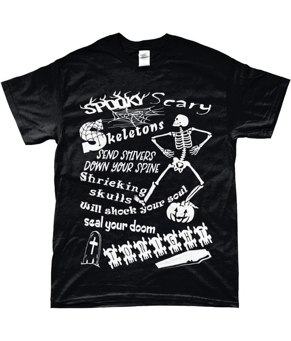 Spooky Scary Skeleton T-shirt | Etsy 