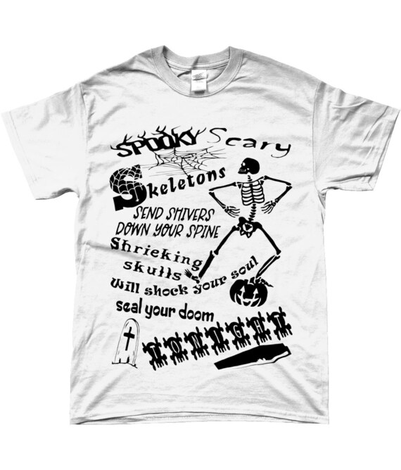 Spooky Scary Skeleton T-shirt | Etsy 