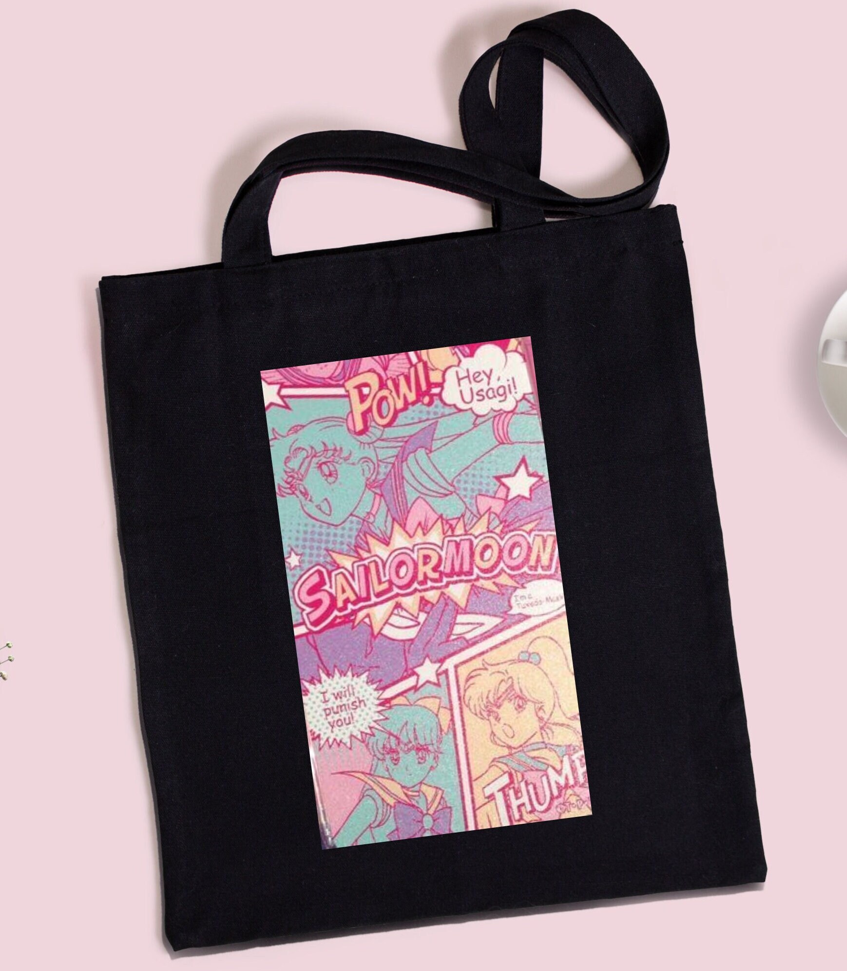 Vintage Sailor Moon 1992 Small Red Bag Tote Purse Lunch Bag Naoko