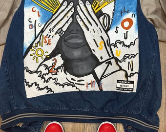 Hand Painted Draft Day Album Cover Jean Jacket